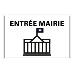 Signalétique d'accueil - Entrée mairie + symbole - 300x200 mm