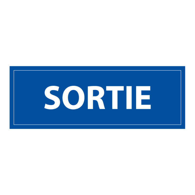 Panneau de sécurité - Signalisation Sortie - 210 x 75 mm