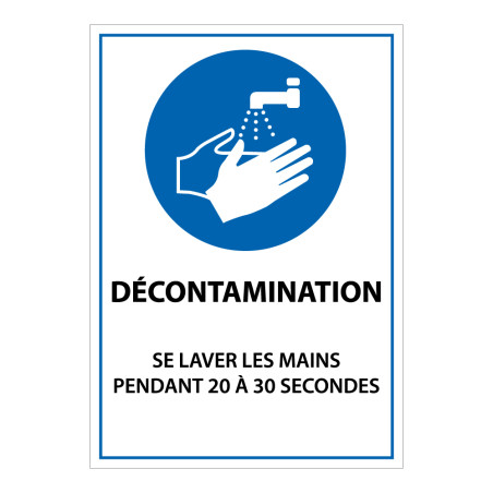 Panneau autocollant - Lavage des mains 20-30 sec - A5/A4