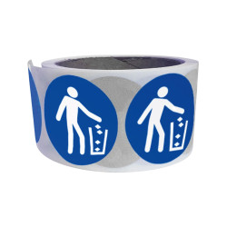 Rouleau de Pictos d'Obligation - Utiliser la poubelle - M030