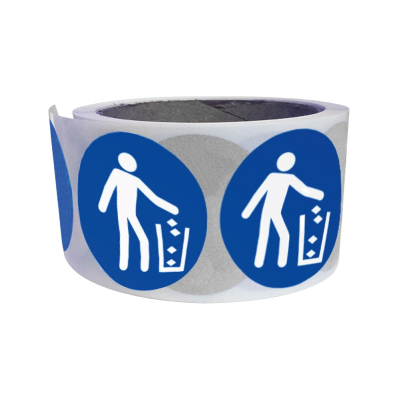 Rouleau de Pictos d'Obligation - Utiliser la poubelle - M030