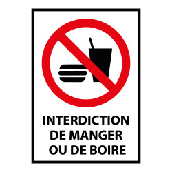 Panneau interdiction - Ne pas manger ou boire - P022 - ISO 7010