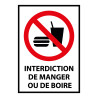 Panneau interdiction - Ne pas manger ou boire - P022 - ISO 7010