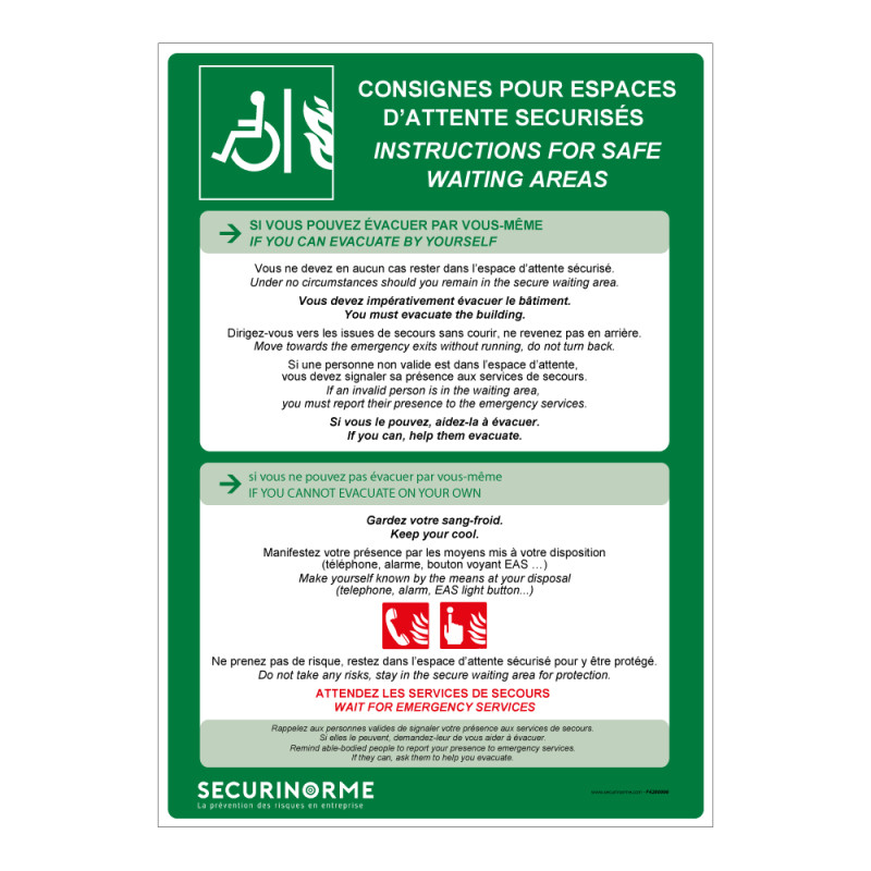 Poster - Consignes Espace d'Attente Sécurisé - A3 Plastifié
