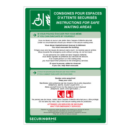Poster - Consignes Espace d'Attente Sécurisé - A3 Plastifié