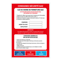 Poster de sécurité - Sécurité Gaz - 297x420 mm - Papier plastifié