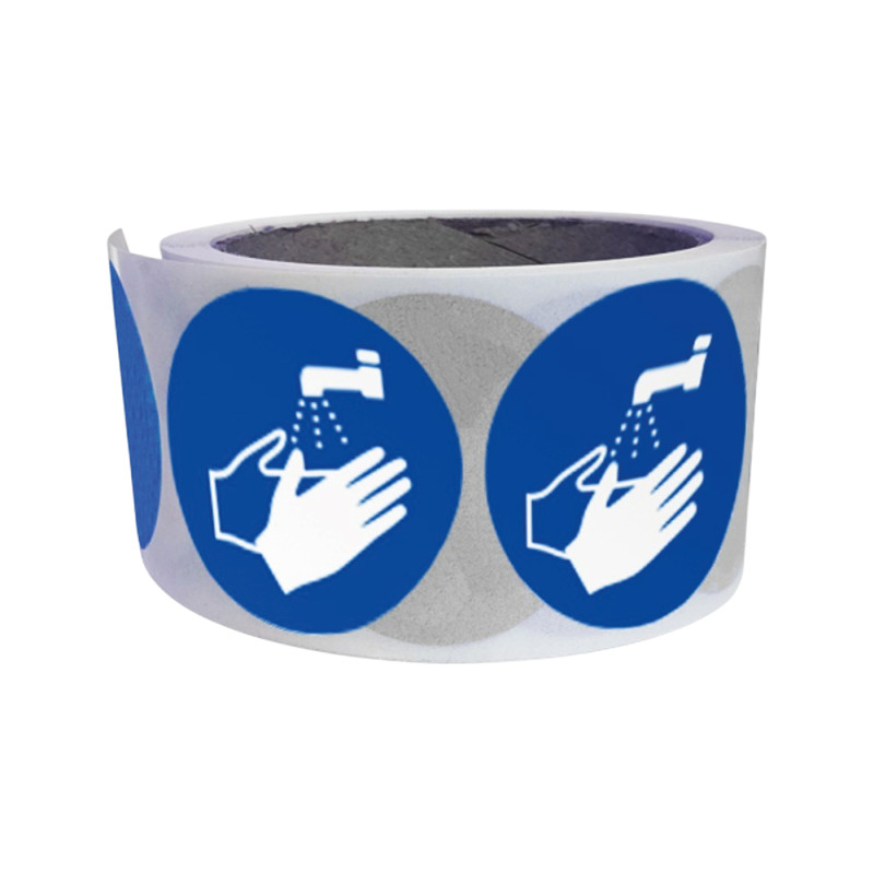 Rouleau de 250 pictos - Lavage mains obligatoire - M011 - ISO 7010