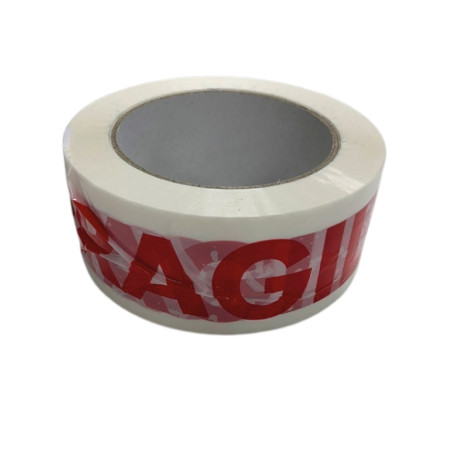 Ruban adhésif - Fragile rouge sur blanc - 48mm x 100mm