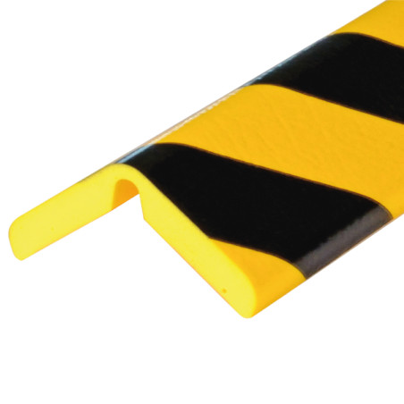 Butoir d'angle flexible jaune/noir - 1 m - Mousse PU