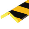 Butoir d'angle flexible jaune/noir - 1 m - Mousse PU
