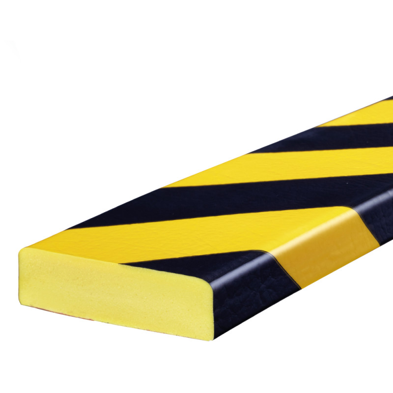 Butoir protection murale flexible jaune/noir – Longueur 1 m