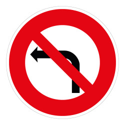 Panneau de prescription B2a - Interdit Tourner à Gauche Intersection