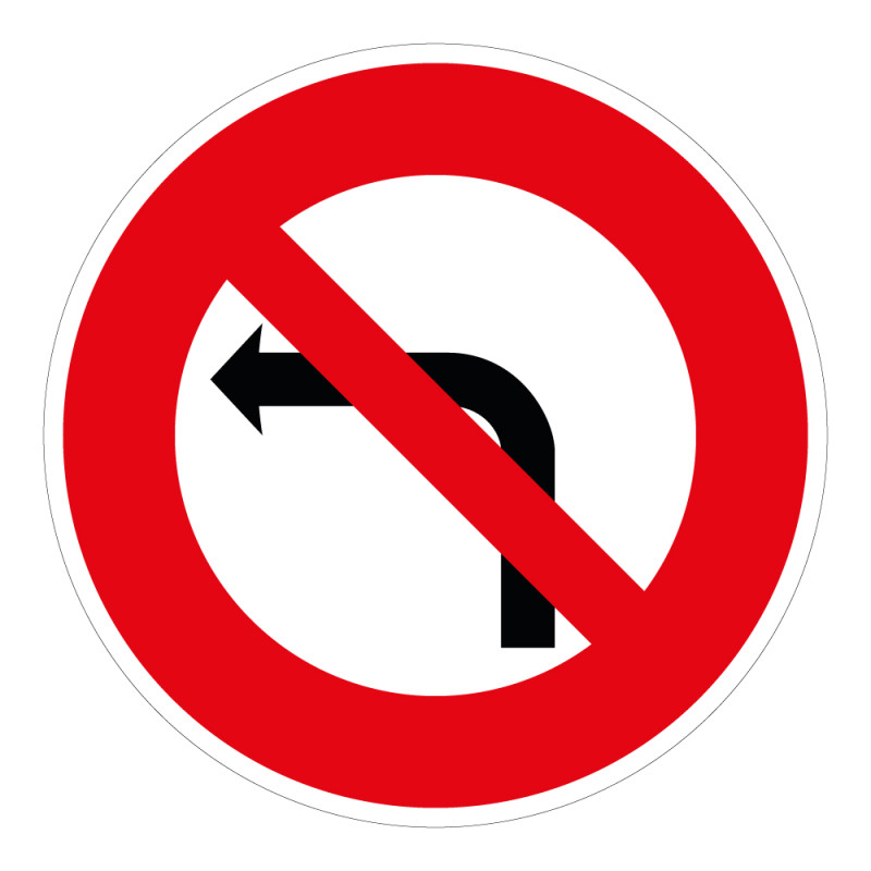Panneau de prescription B2a - Interdit Tourner à Gauche Intersection