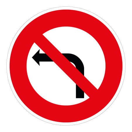 Panneau de prescription B2a - Interdit Tourner à Gauche Intersection