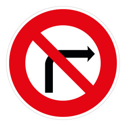 Panneau Prescription - Interdit de Tourner à droite - ISO 7010