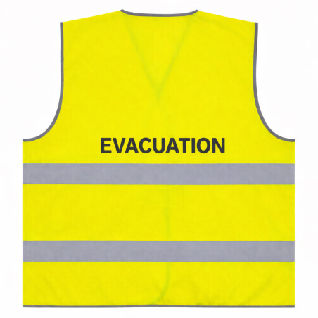 Gilet de sécurité EVACUATION jaune fluo haute visibilité