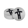Panneau Toilettes Hommes Ø83 mm - Aluminium brossé adhésif