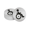 Pictogramme adhésif - Toilettes PMR - 83 mm - Acier inoxydable
