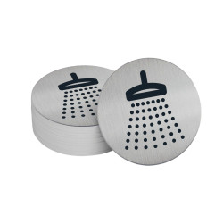 Panneau d'information - Pictogramme Douche - 83 mm - Acier brossé