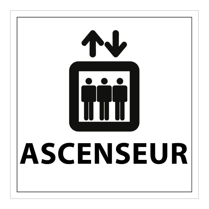 Panneau d Information - Pictogramme Ascenseur - 250 x 250 mm