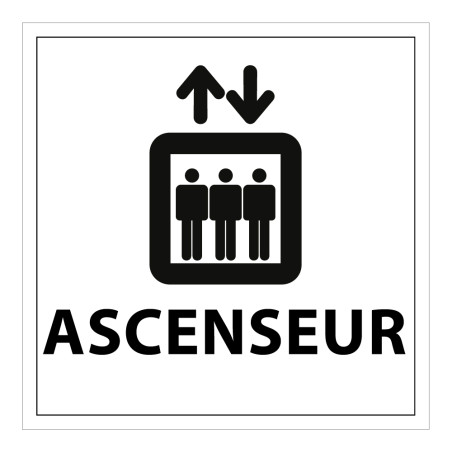 Panneau d Information - Pictogramme Ascenseur - 250 x 250 mm