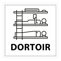 Signalisation ERP - Panneau pictogramme Dortoir - 250 x 250 mm