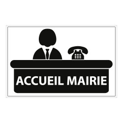 Panneau Mairie - Info Accueil Symbole - 300x200 mm Vinyle