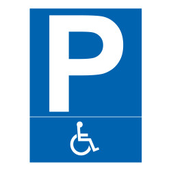 Panneau Parking PMR pictogramme handicapé - Divers formats