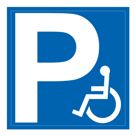 Panneau de stationnement - Parking PMR - Forme carrée - Aludibond