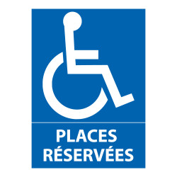 Panneau direction Parking PMR - Places réservées aux personnes handicapées