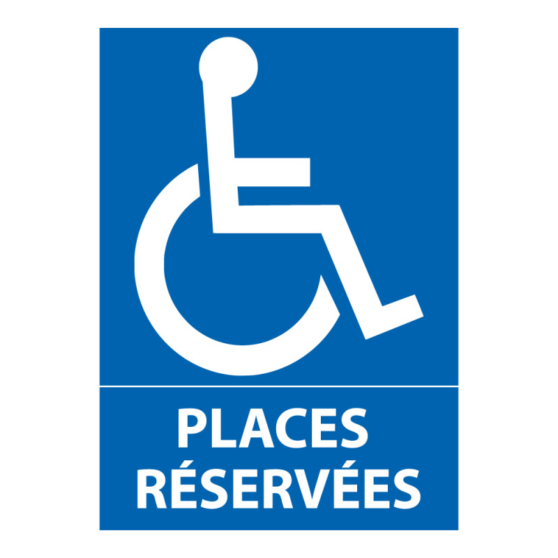 Panneau direction Parking PMR - Places réservées aux personnes handicapées