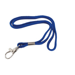Cordon pour sifflet ou badge avec mousqueton - 90 cm - Bleu
