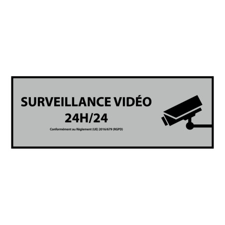 Signalétique de vidéoprotection - Surveillance vidéo 24h/24h 