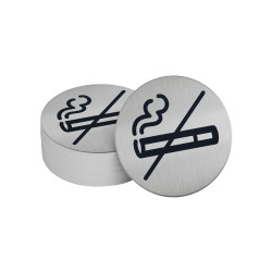 Signalétique d'interdiction Zone non fumeur - Ø83 mm - Acier brossé