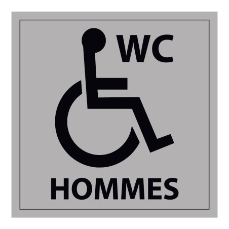 Panneau signalétique WC Hommes PMR ISO 7010 accessibilité