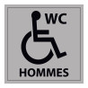 Panneau signalétique WC Hommes PMR ISO 7010 accessibilité