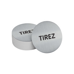 Panneau d'information - Tirez - Diam 83 mm - Acier inoxydable
