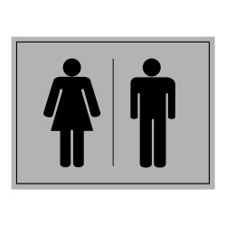 Plaque gravée - Pictogramme WC homme/femme - 10 x 14 cm - Gravoply