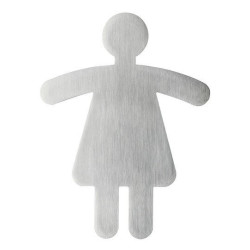 Signalétique WC Femme - 90 x 120 mm - Acier brossé inoxydable