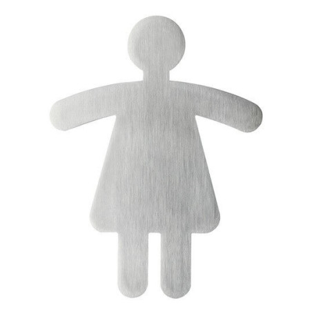 Signalétique WC Femme - 90 x 120 mm - Acier brossé inoxydable