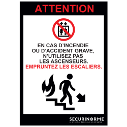Poster - Consignes évacuation escaliers - A3 plastifié