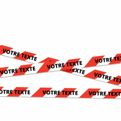 Rubalise de balisage personnalisable avec votre texte - 100 m
