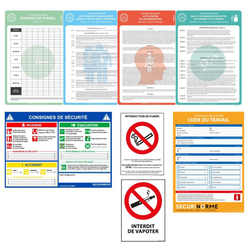 Kit Affichages Obligatoires ESSENTIEL - Jusqu'à 10 Salariés