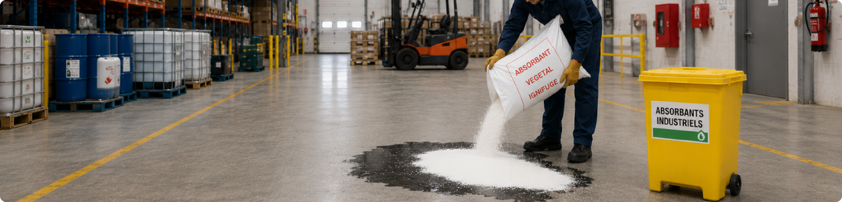 Absorbant industriel : types, usages et comment le choisir ?